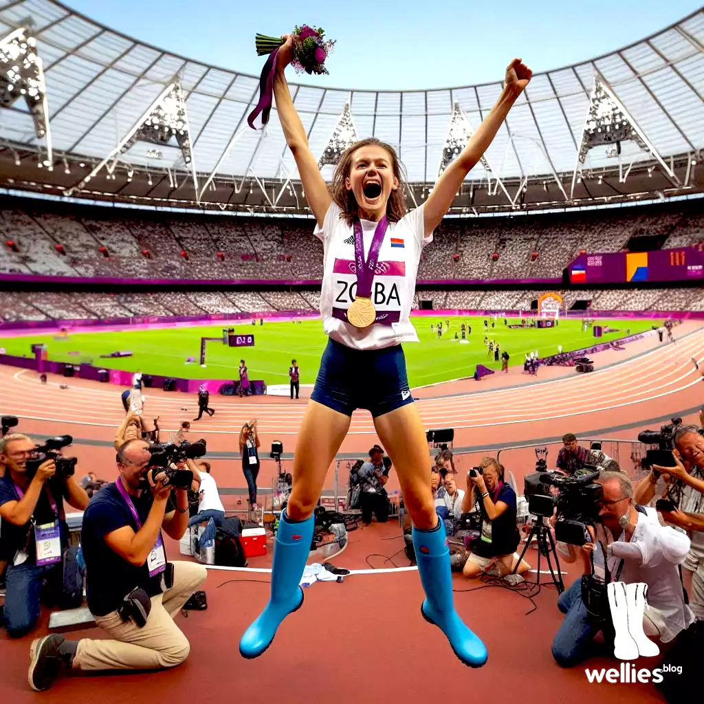 Czech athlete happy about her medal (Image: AI)