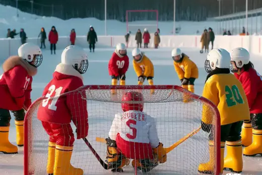 Rubber boots ice hockey (Image: AI)
