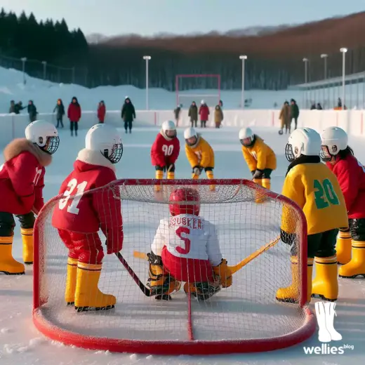 Rubber boots ice hockey (Image: AI)